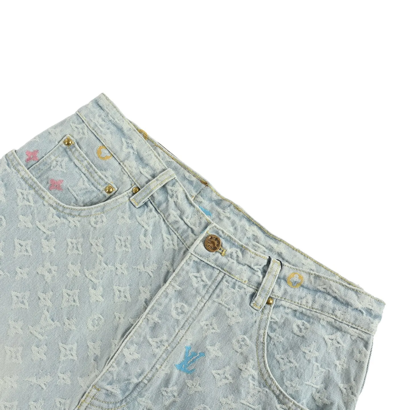 Louis Vuitton/Louis Vuitton Tyler joint style old flower jacquard embroidered jeans